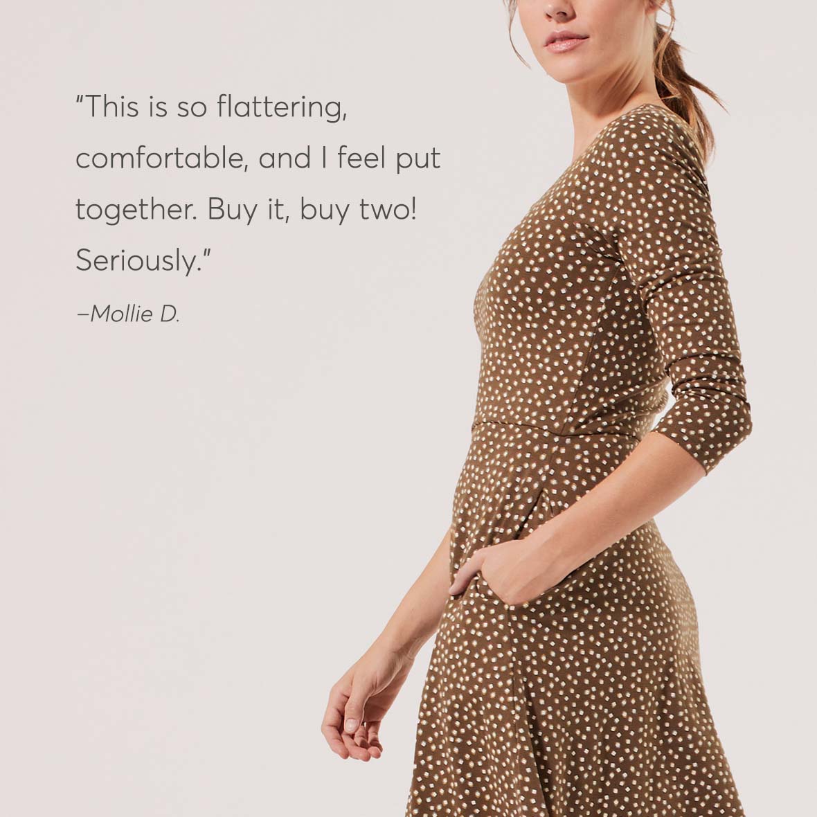 This is so flattering, comfortable, and I feel put together.