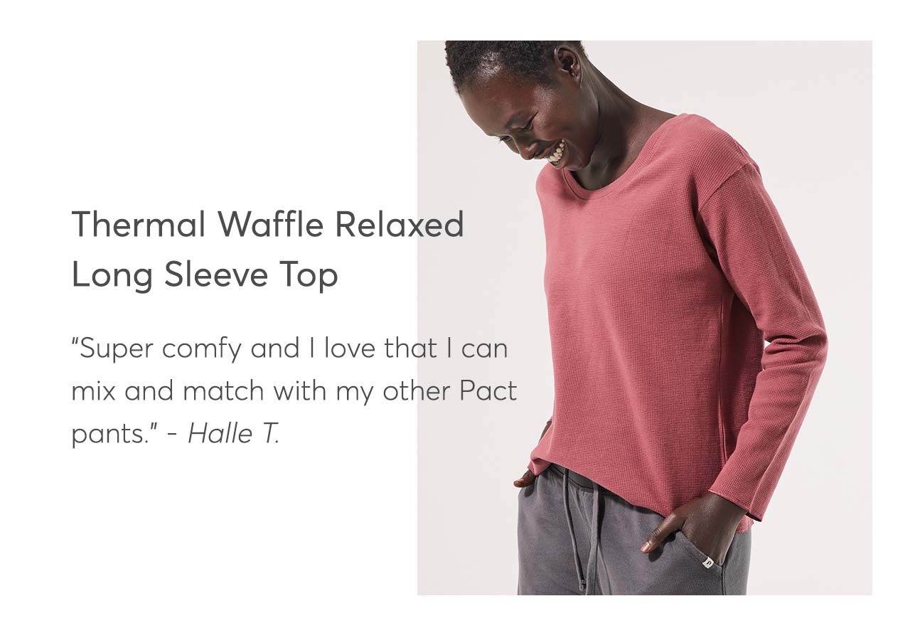 Thermal Waffle Relaxed Long Sleeve Top