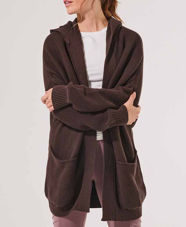 Hooded Cocoon Sweater Jacket