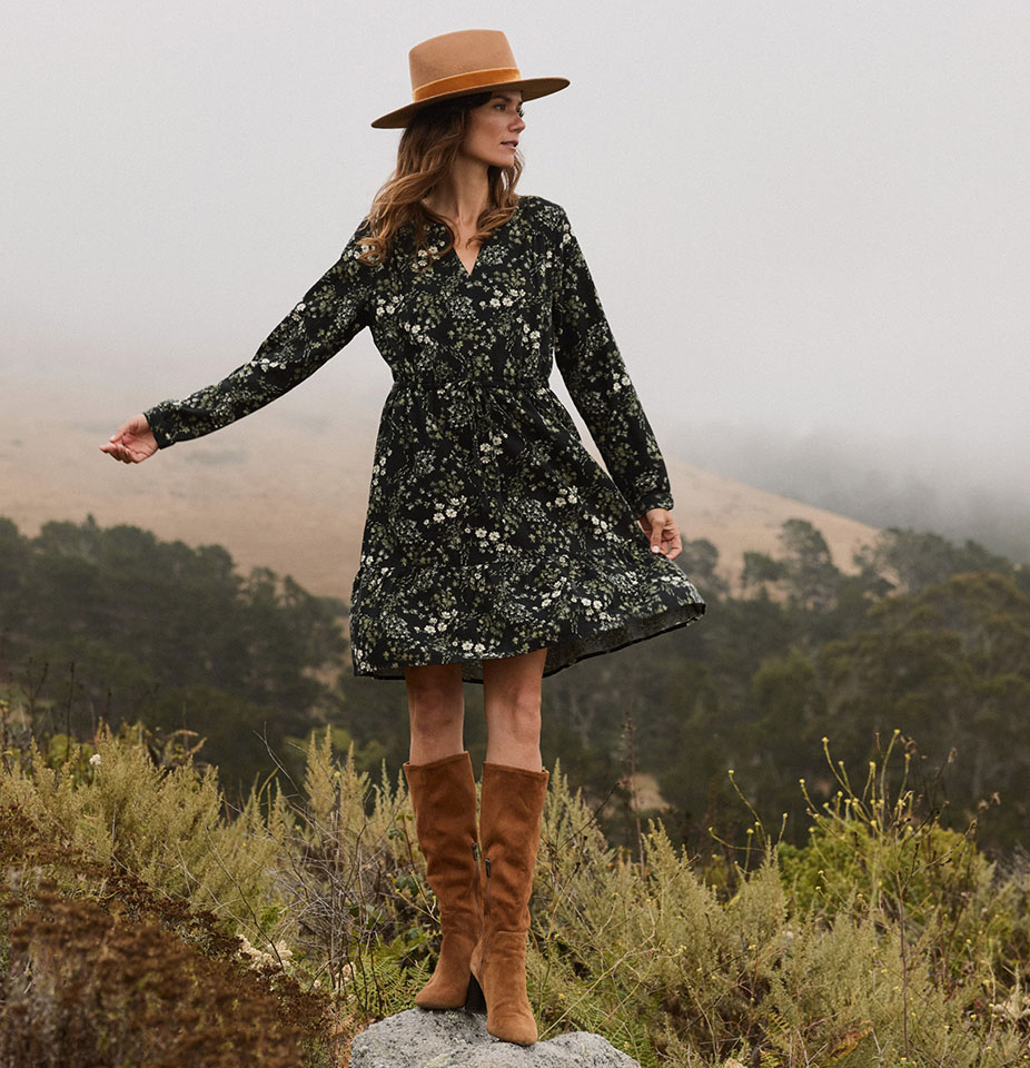 pact green dress Easy Going Collection Double gauze dress