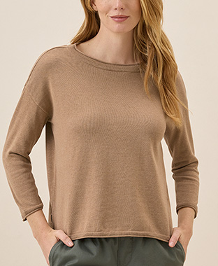 Classic Fine Knit Wide Neck Sweater