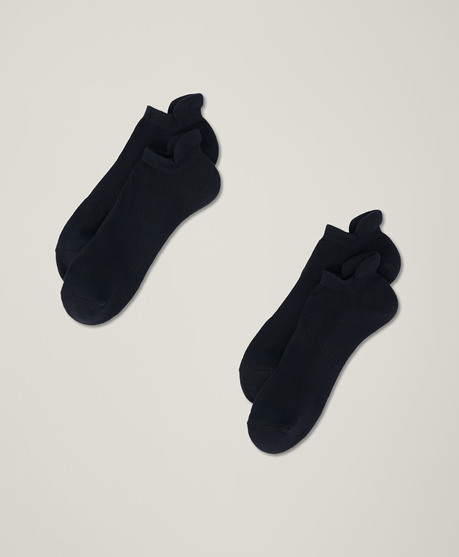 Men's Black Tabbed Ankle Socks 2-Pack