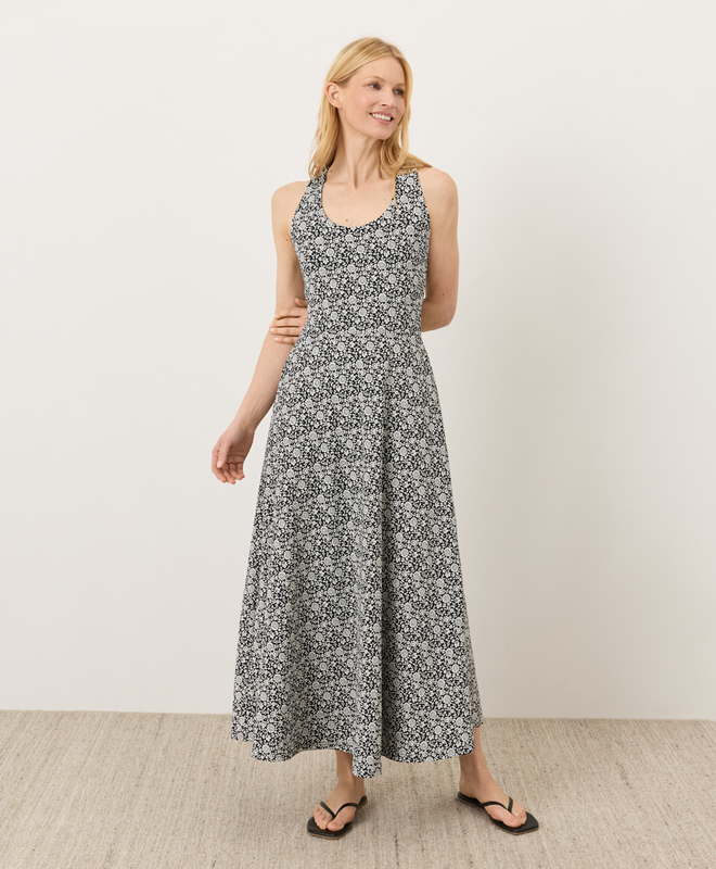 pact maxi dress Fit & Flare Crossback Crafted from 100% organic double gauze cotton Light, breezy organic cotton. Relaxed,