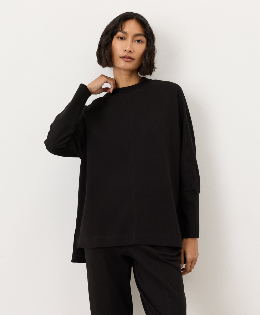 PACT Women's Deep Taupe Heather Airplane Long Sleeve Tunic SX