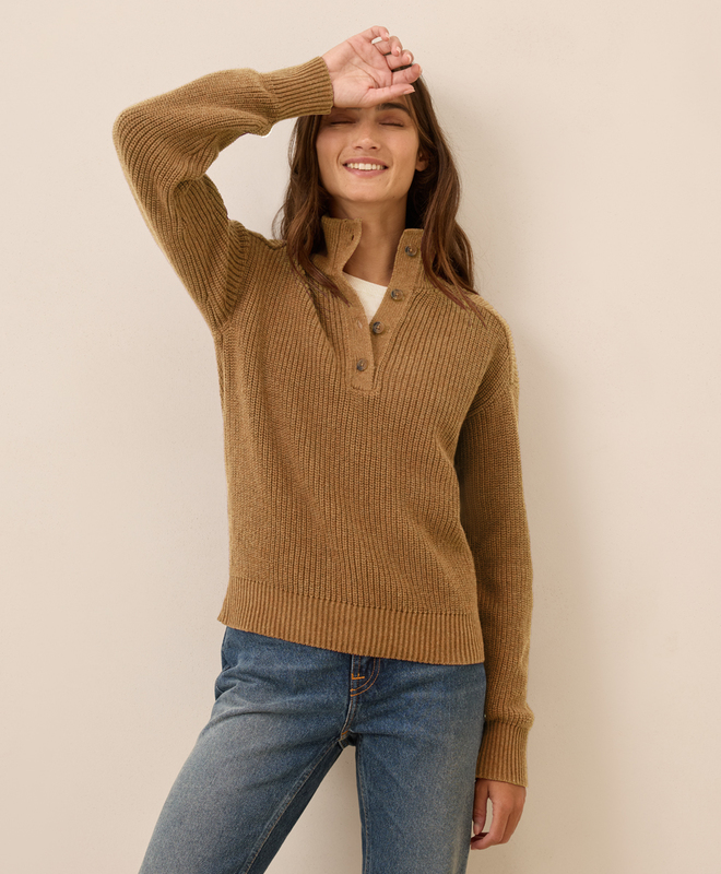 Women’s Luxe Knit Henley Sweater made with Organic Cotton | Pact