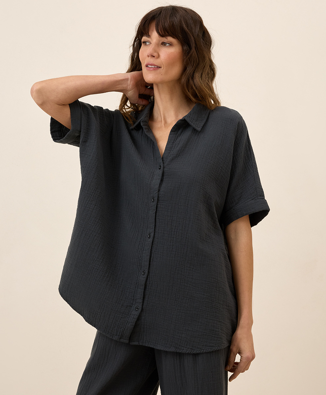 Women's Coastal Double Gauze Oversized Shirt made with