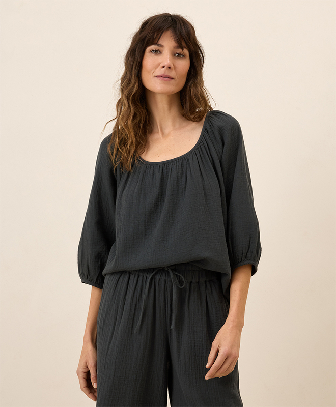 売れ筋商品|||パクト カットソー トップス レディース Women's Organic Cotton Coastal Double Gauze Square Neck Cami French navy Pact Organic Cotton Coastal Double Gauze Square Neck Cami in