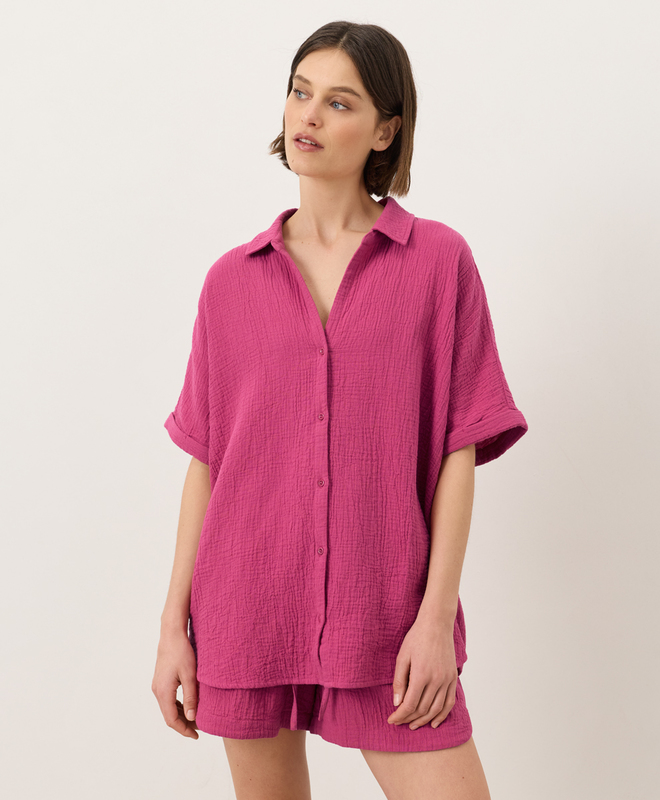 Women's Coastal Double Gauze Oversized Shirt made with Organic