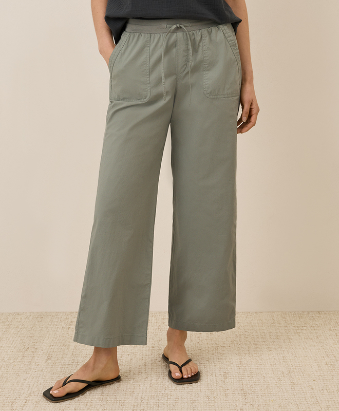 Women's Clearance Monterey Poplin Wide Leg Pant made with