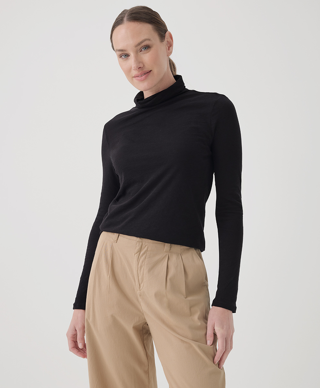 Women's Tissue Slub Turtleneck made 