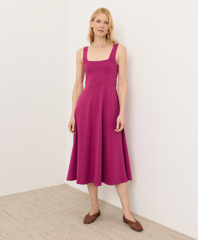 pink dress fit and flare Marcella Blush Knit Flare Mini Dress | Elegant Pink Dresses