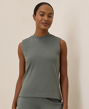 売れ筋商品|||パクト カットソー トップス レディース Women's Organic Cotton Airplane Mock Neck Shell Castor grey Organic Cotton Airplane Mock Neck Shell | Women's Health Shop